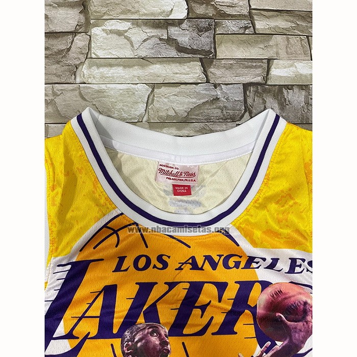 Camiseta Los Angeles Lakers Kobe Bryant NO 24 Mamba Amarillo